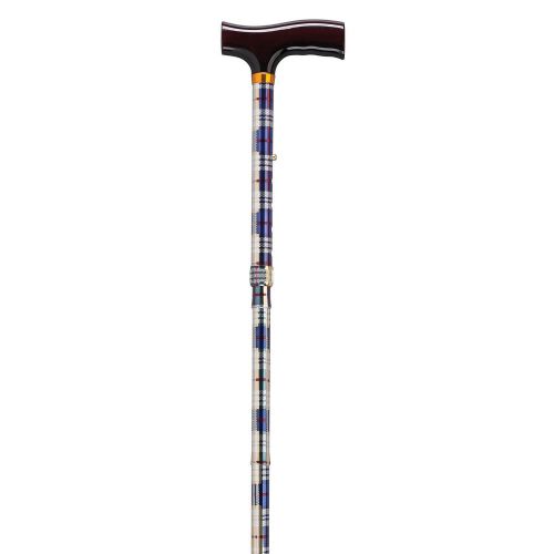 Drive Medical Lightweight Adjustable Computer Plaid Folding Cane, Computer Plaid