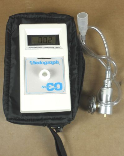 BreathCO Vitalograph Carbon Monoxide Monitor Model 29700 w/ Case &amp; PSI Meter