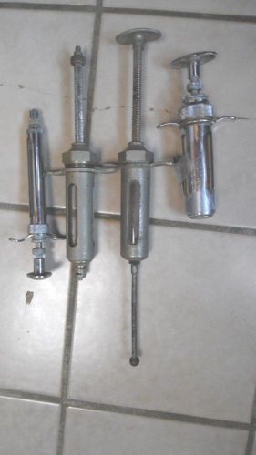 4 Pieces Large Animal Veterinary Metal  Medicine  Dispensing Tools Syringes