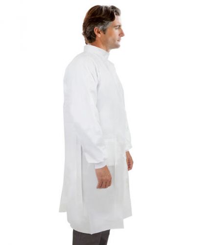 Bag of 10 POLYPROPYLENE SPUNBOND Lab Coats - Size XXL-Disposable -White -Pockets