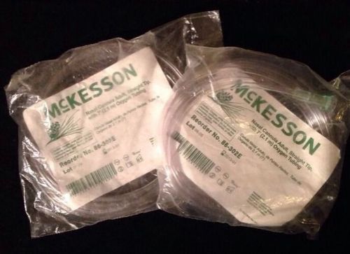 LOT, 2 SEALED McKesson 86-302E Nasal Cannula Adult Straight Tip 7&#039; Oxygen Tubing