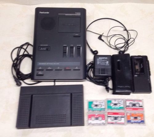 Pearlcorder t-1000 micro cassette tape transcription pedal - headphones -tapes for sale