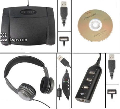 Ecs fs-85usb transcription software kit with ohusb headset - new for sale