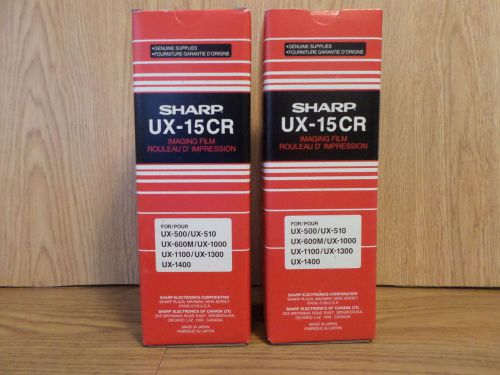 2 Genuine Sharp UX-15CR UX15CR fax films UX-500 510 600 1000 1100 1300 1400