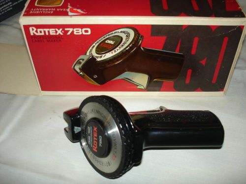 ROTEX 780 LABEL MAKER EUC 9.5 mm/12.7 mm 3/8 1/2&#034; Chrome and Plastic Labeler BOX