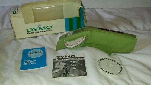 VINTAGE Dymo Economy tapewriter 1760 labelmaker  original box extra font wheel