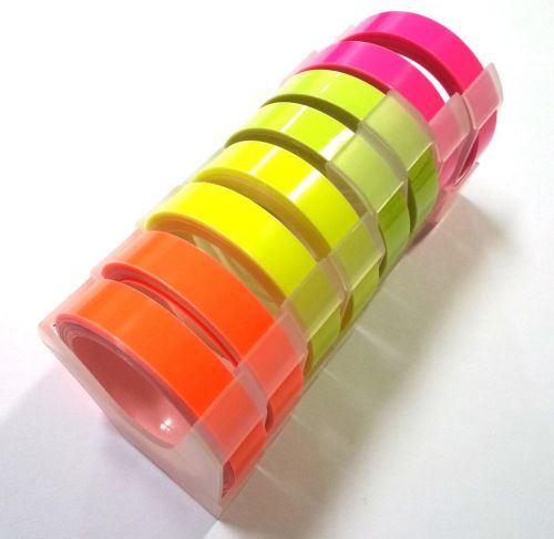 (9mm x 2m) Label Maker Embossing Refill Labeling Tape *Neon Color* - 8 Rolls