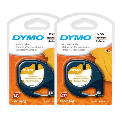 2PK New Dymo Letra Tag 18771 IRON-ON 1/2&#034; LetraTag Labels for Clothing &amp; Fabric