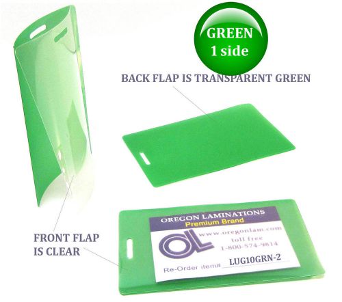 Qty 200 green/clear luggage tag laminating pouches 2-1/2 x 4-1/4 by lam-it-all for sale