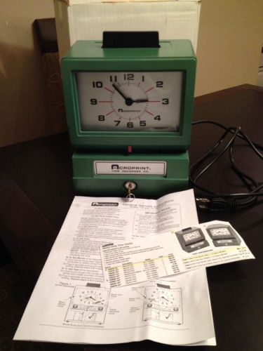 Acroprint 125QR4 Manual Stamp Print Time Clock Recorder W/ Instructions &amp; Key