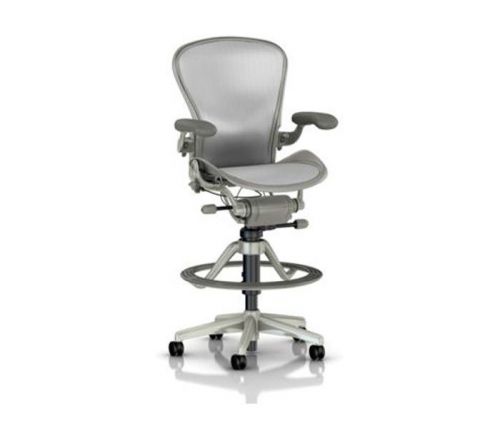 Herman miller aeron stool office chair lumbar support high height titanum zinc for sale