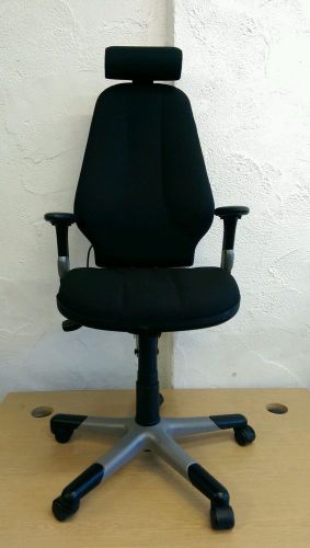 Black rh logic 4 ergonomic office chair fully loaded with headrest &amp; lumber pump for sale