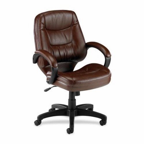 Lorell Managerial Mid-Back Chair, 26-1/2&#034;x28-1/2&#034;x43&#034;,BN/LTH/Finish (LLR63283)