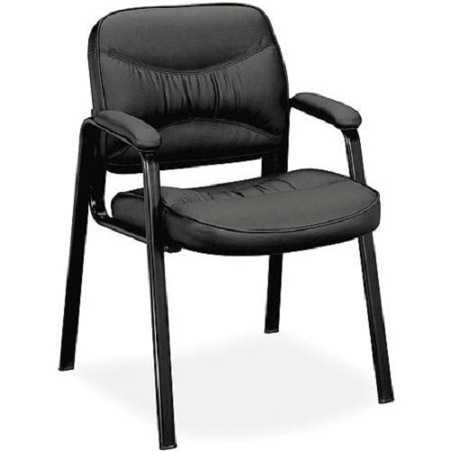 Basyx BSXVL643ST11 VL640 Series Leather Guest Leg Base Chair, Black