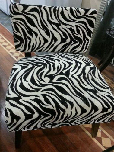 Beautiful zebra print accent chair  ~  black &amp; beige for sale