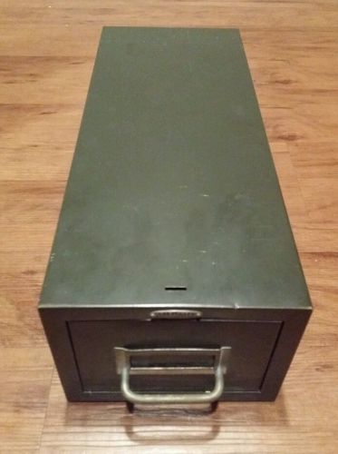 VINTAGE COLE STEEL GRAY METAL INDUSTRIAL 3x5 INDEX CARD STACKABLE FILE CABINET