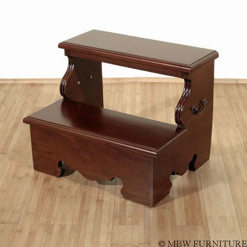 American drew mahogany 2-step bedside or office library step stool for sale