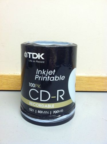 TDK CDR 100 Pack Spindle Recordable Disks 52X 80 Min 700Mo NEW