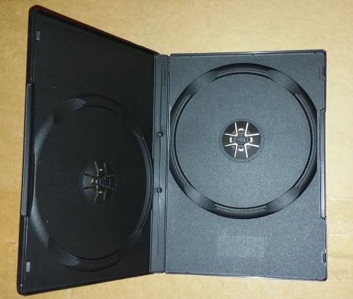 100 (14mm) Standard Black Double CD/DVD Case