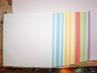 150 WHITE CD DVD PAPER SLEEVES W/COLOR TRIM - JS1206