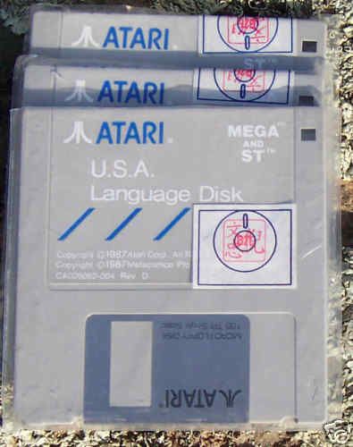 5 each Disk 3 1/2&#034; Atari ST/Mega Language Disk SS Grey New
