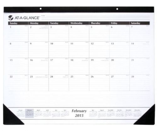 AT-A-GLANCE Monthly Desk Calendar 2015, 22 x 17 Inch Page