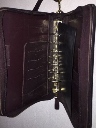 Franklin covey 7 ring 1.25&#034; full grain nappa leather planner binder full zip for sale