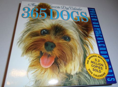 NEW 365 Dogs 2015  Desk Calendar Page A Day  America&#039;s Favorite 2-3 Day Shipping