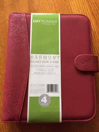 Day Runner Berry &#034;Harmony&#034; 3072-0286 Undated Monthly Planner 1&#034; Ring Size,