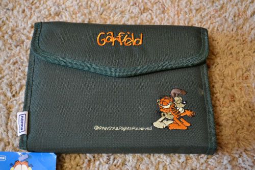 GARFIELD BRAND NEW WITH TAGS EMBROIDERED PLANNER BOOK ORGANIZER, GREEN