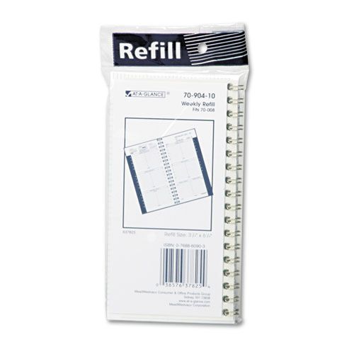 At-a-glance weekly appointment book refill, 1 wk/spread, hourly appts, 3 1/4 x for sale