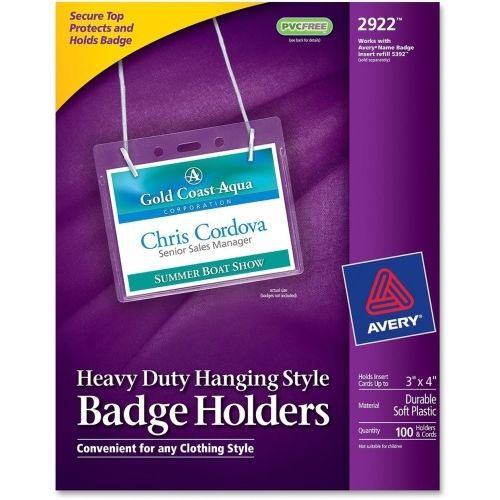 Avery flexible badge holder - horizontal - 100 / box - clear for sale