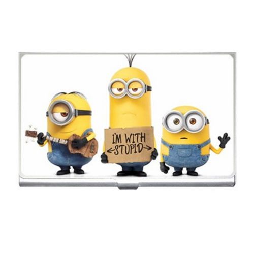 Cute minions business name credit id card holder free shipping for sale