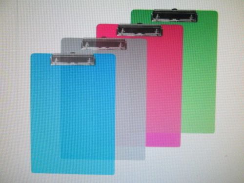 Plastic clip board standard size / l. profile/  assorted colors.(per lot of 48) for sale
