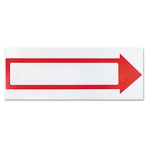 Consolidated stamp 098056 stake sign, 6 x 17, blank white with printed red arrow for sale