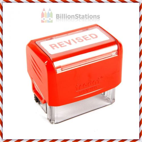 Trodat rubber stamp self-inking &#034;revised&#034; - red ink for sale