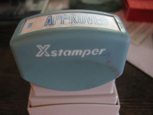 XSTAMPER Self-inking Stamp - APPROVED Message Stamp  - BLUE