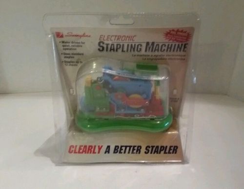 Swingline model 21102 clear green base electronic stapler - new in package for sale