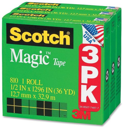 Magic Tape 1/2 X 1296 Inches Boxed Rolls Magic Office Tape 810h3