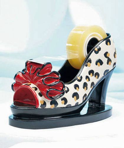 Scotch tape dispenser  leopard high heel ceramic shoe cute and new free ship! for sale