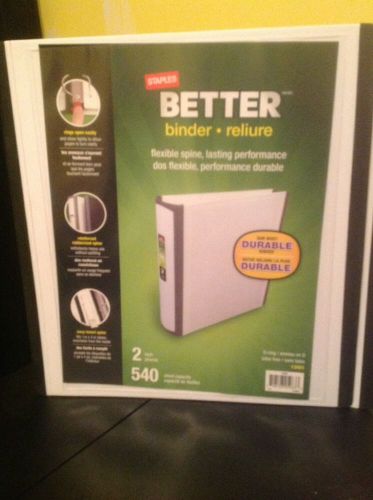 2&#034; staples better view binder with d-rings clear overlay, front insert pocket for sale