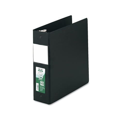 Clean Touch Antimicrobial Locking Round Ring Binder, 11 x 8-1/2, 3&#034; Cap, Black