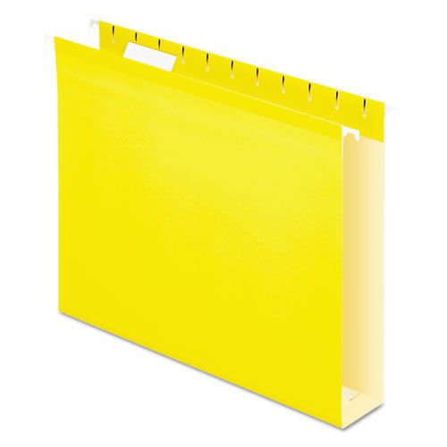 Reinforced 2&#034; extra capacity hanging folders, letter, yellow, 25/box for sale