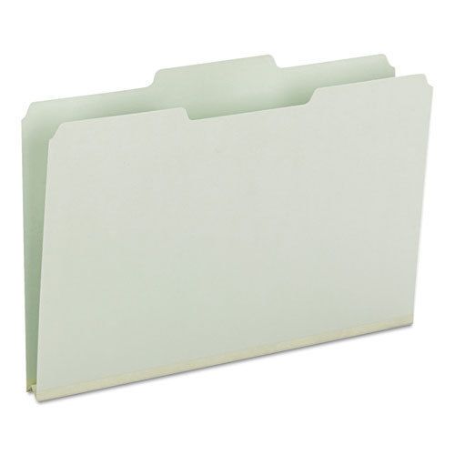 Recycled Folders, One Inch Expansion, 1/3 Top Tab, Legal, Gray Green, 25/Box