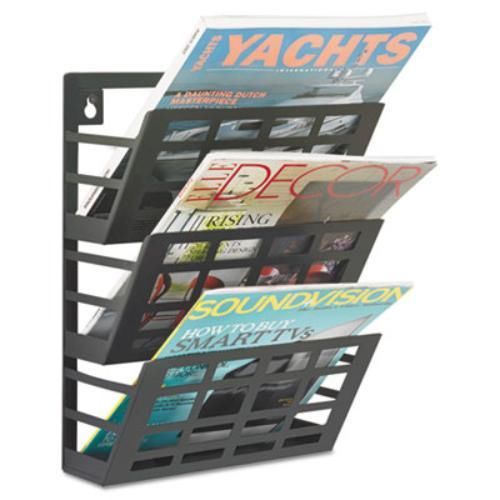 Safco 3-pocket grid magazine rack - wall mountable - 13.5&#034; height x (4660bl) for sale