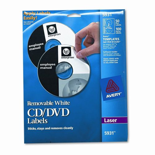 Avery Consumer Products 5931 Laser CD/DVD Labels, 50/Pack