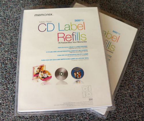 Memorex CD Label refills 1200 Total (4x300pk) Matte paper Inkjet/Laser Printers