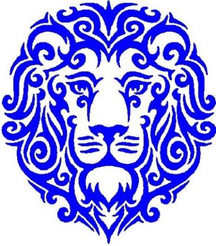 30 Custom Blue Tribal Lion Personalized Address Labels