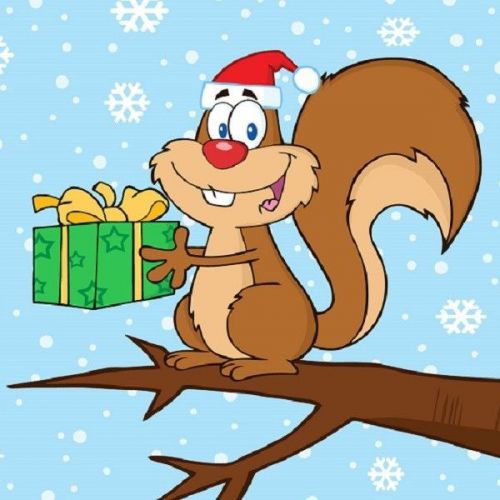 30 Custom Happy Holiday Squirrel Personalized Address Labels