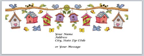 30 Personalized Return Address Labels Bird Houses Buy 3 get 1 free (bh3)